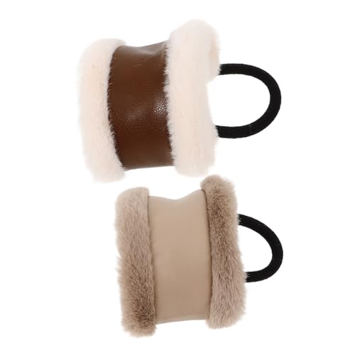 VICASKY 2stücke Leder Haarseile Mit Elastischen Haargummis Für Frauen Haargummis Für Haarschmuck Für Verschiedene Frisuren Und Haarstyling-accessoires von VICASKY
