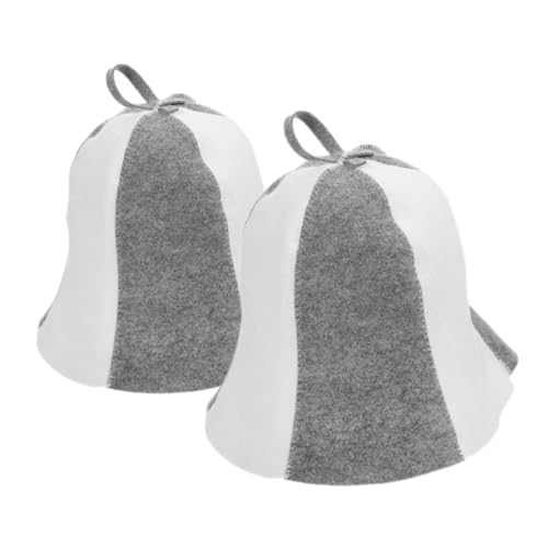 VICASKY 2 Stück Sauna -hut Tragbare Dampfsauna Dicke Saunahüte Dusche Saunahut Bade-sauna-hut Unisex-saunahut Aus Filz Sauna-sitzkissen Damen-saunahut Anti-hitze-saunahut Grey Gefühlt von VICASKY