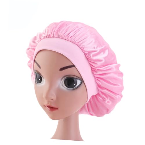 VICASKY 2 Stück Schlafhaube Elastisch Krempe Haarschutz Mütze Atmungsaktiv Weich Für Zuhause Reise Mädchen Jungen Violett von VICASKY