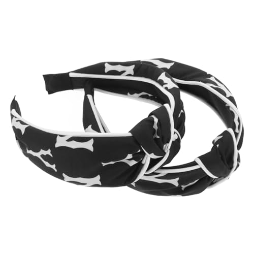 VICASKY 2 Stück Schleife Stirnband Geknoteter Haarreif Top-knoten-haarbänder Rosa Bogen Damenstirnbänder Für Das Haar Quaste Erwachsene Klobig Mädchen Stoff Schwarz von VICASKY