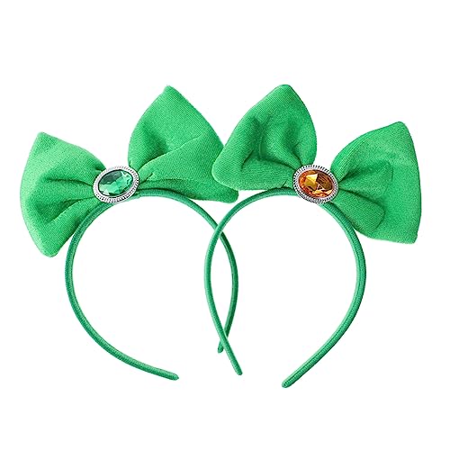 VICASKY 2 Stück Schleifen Stirnband Saint Patricks Day Kopfschmuck Haarschmuck Schleifen Haarspangen Haarreifen Modisches Haar Accessoire Haarspange St Patricks Day Haar von VICASKY