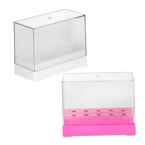 VICASKY 2 Stück Schleifkopf Aufbewahrungsbox Fall Anzeige Necessaire Organisation Veranstalter Nägel Aufbewahrungshalter für Nagelbohrer Nagelpolierkopfhalter Organizer für Nagelbohrer pp von VICASKY