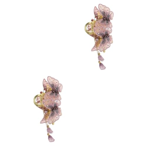 VICASKY 2 Stück Schmetterling Haarklammer mit Quaste Leichte Metall Haarspange für Frauen und Mädchen Schonend für Dickes und Dünnes Haar Langlebiger Haarschmuck in Eleganter Haar von VICASKY