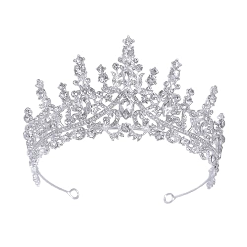 VICASKY 2 Stück Silberne Rhinestone Tiara Krone Brautschmuck Hochzeit Party Haarschmuck Damen Festlich und Komfortabel für Brautgeburtstag Bankett und Fotoshooting von VICASKY