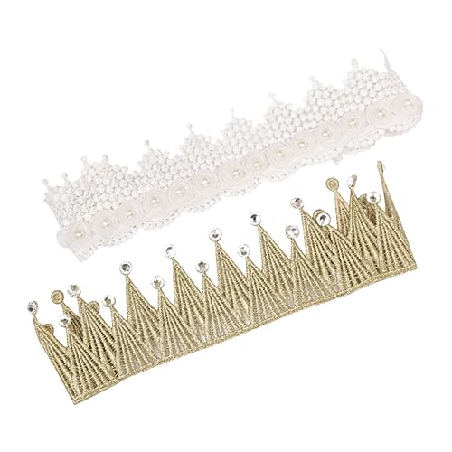 VICASKY 2 Stück Spitzen Stirnband Glitzer Stirnband Haargummis Kinder Stirnbänder Kopftuch Stirnband Kinderdekoration Stirnbänder Kronenform Design Stirnbänder Haar von VICASKY
