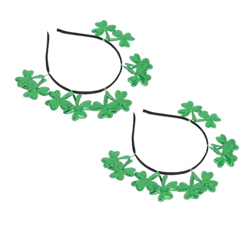 VICASKY 2stücke Patrick's Day Haarreif Mit Kleeblatt-design Party-haar-accessoire Für Festlichkeiten Und Kostümpartys Leicht Und Komfortabel Zu Tragen von VICASKY