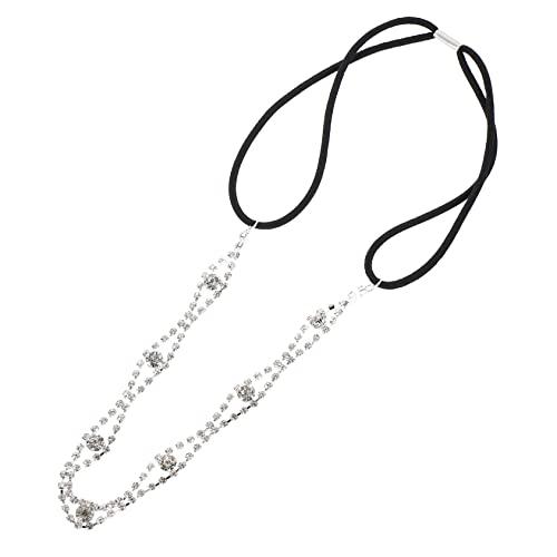 VICASKY 2stücke Haarband Retro Damen Stirnband Kopfbedeckung Mit Strasssteinen Und Ketten Für Party Und Fotos Stilvolle Kopf Kette Für Mädchen Und Bräute von VICASKY