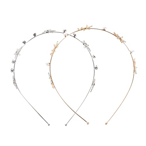 VICASKY 2 Stück Strass Haarreif Seestern Teiliges Haarschmuck Braut Hochzeit Party Damen Stilvolle Kopfbedeckung mit Funkelnden Kristallen für Festliche Anlässe und Cosplay von VICASKY
