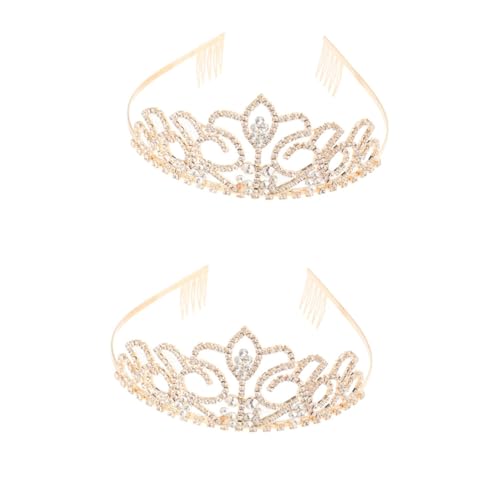 VICASKY 2 Stück Strass Tiara Haarreif Gold Hochzeit Braut Diadem Glänzende Haarschmuck für Verlobung Party Jubiläum VICASKY 2 Stück Strass Tiara Haarreif Gold Hochzeit Braut Diadem Glänzende Haarschmuck für Verlobung Party Jubiläum von VICASKY