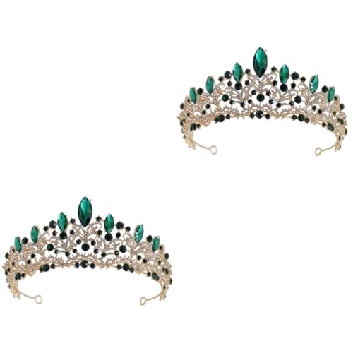 VICASKY 2 Stück Strasskrone Damen Hochzeits Tiara mit Funkelnden Kristallen Eleganter Haarschmuck für Braut Geburtstag Festliche Anlässe Glänzende Frauen Accessoire von VICASKY