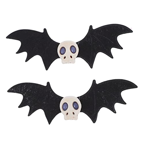 VICASKY 2 Stück Teiliges Halloween Haarspangen Fledermaus Schädel Design Langlebig und Stabil Festlicher Kopfschmuck für Halloween Weihnachts und Kostümparty für Mädchen von VICASKY