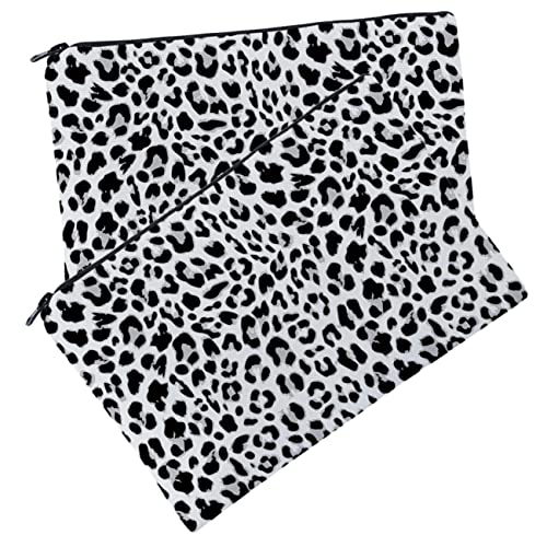 VICASKY 2 Stück Teiliges Leopardenmuster Kosmetiktasche Tragbare Make Up Tasche mit Reißverschluss für Damen für Reisen und Toilettenartikel Aufbewahrung von VICASKY