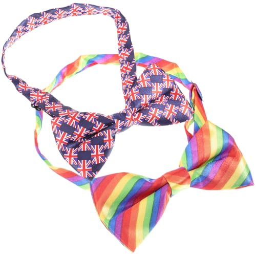 VICASKY 2 Stück Teiliges Regenbogen Fliege Set aus Strapazierfähigem Polyester Leuchtende Farben Komfortabel und Robust Geeignet für Pride Partys und Festliche Anlässe Inklusive Us Flagge VICASKY 2 Stück Teiliges Regenbogen Fliege Set aus Strapazierfähigem Polyester Leuchtende Farben Komfortabel und Robust Geeignet für Pride Partys und Festliche Anlässe Inklusive Us Flagge von VICASKY