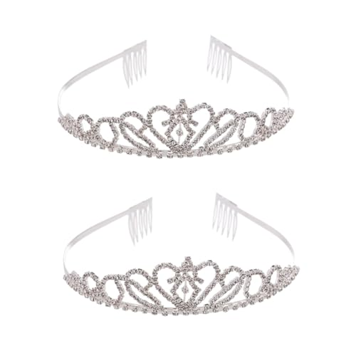 VICASKY 2 Stück Tiara Krone für Frauen mit Funkelnden Strasssteinen Modischer Braut Haarschmuck für Hochzeit Verlobung und Party Leichtes Langlebiges Design Romantisches Accessoire für von VICASKY