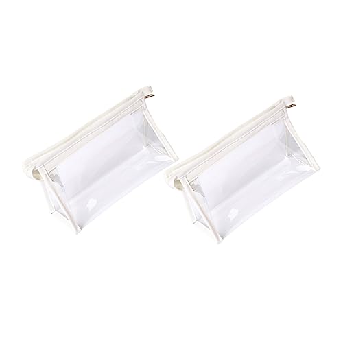 VICASKY 2 Stück Transparente Stifteetuis Praktische Kosmetiktaschen aus Hochwertigem Material für Schule und Büro Vielseitige Aufbewahrung für Schreibwaren und Make Up von VICASKY