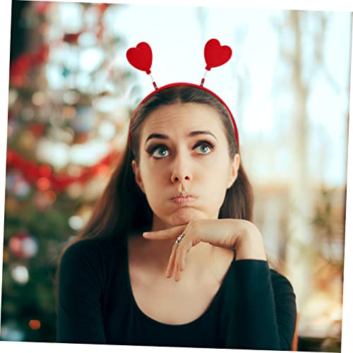 VICASKY 2 Stück Valentinstag Haarreif Rote Herz Stirnbänder Damen Kostüm Accessoires Cupid Party Schmuck Flockstoff Elastisch Weich Für Karneval Hochzeit Fest von VICASKY