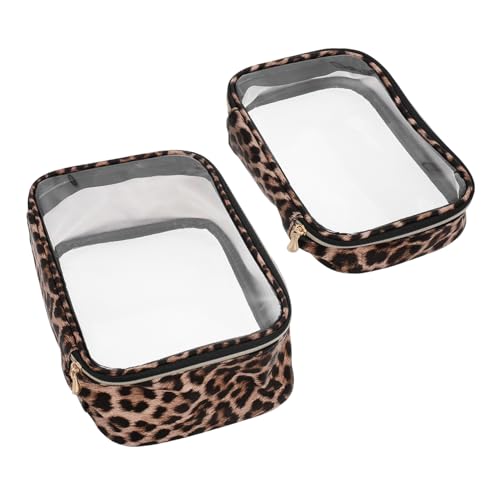 VICASKY 2 Stück Wäschesack Kleine Schminktasche Für Die Handtasche Make-up-pinseletui Make-up-Organizer-Tasche Make-up-Reisetasche Tier Schminktasche Mini-Make-up-Tasche PVC Leopard von VICASKY
