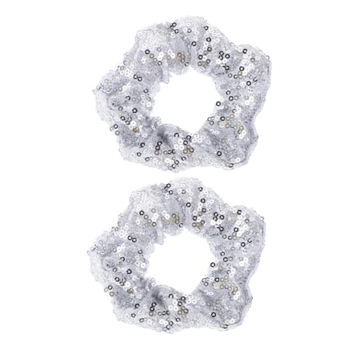 VICASKY 2 Stück Weihnachts Haargummis Mit Pailletten Weihnachts Pailletten Pailletten Haargummi Farbige Haargummis Weihnachts Haarspangen Für Damen Glitzernde Haare Haarbänder von VICASKY