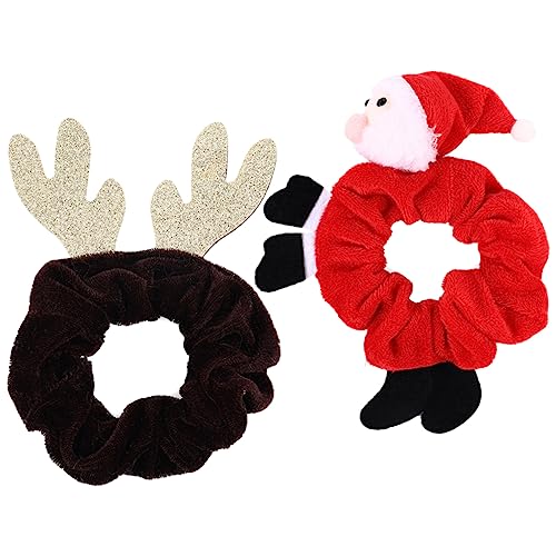 VICASKY 2 Stück Weihnachts Haargummis Scrunchies mit Rentier Weihnachtsmann Haaraccessoires für Damen für Feiertage und Partys VICASKY 2 Stück Weihnachts Haargummis Scrunchies mit Rentier Weihnachtsmann Haaraccessoires für Damen für Feiertage und Partys von VICASKY
