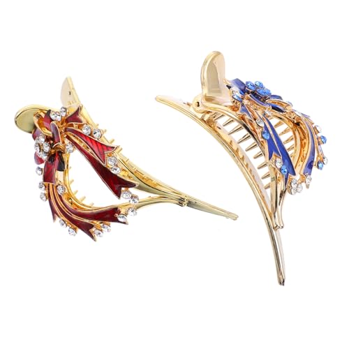 VICASKY 2 Stück Weihnachts Haarklammern mit Funkelnden Strasssteinen Leichte Haarschmuck Deko für Frauen Festlich Rote und Blaue Haarspangen für Weihnachten Partys und Besondere Anlässe von VICASKY