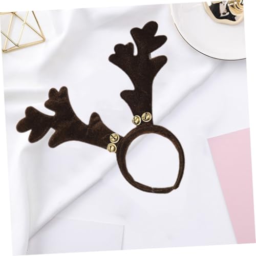 VICASKY 2 Stück Weihnachts haarreifen Rentier Geweih Haarschmuck aus Samt mit Glocken Weiche und Bequeme Haarbänder für Mädchen und Frauen Festlicher Party kopfschmuck in Braun und von VICASKY