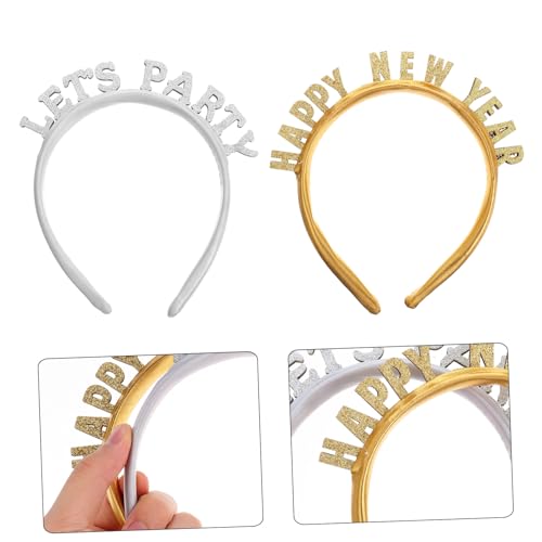 VICASKY 2 Stück Year Headband Teiliges Festival Haarreifen Langlebig Modisch Bequem für Silvester Party und Weihnachtsfeier Zubehör von VICASKY