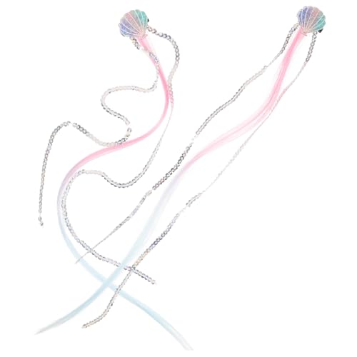 VICASKY 2 Stück Zopf Haarspangen Für Und Mädchen Süße Ausgefallene Haar Accessoires Glitzernde Muschel Haarspangen Für Mädchen Haarspangen Für Mädchen Haarstyling Clips Chemiefaser von VICASKY