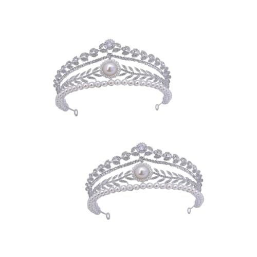 VICASKY 2 Stück und Strass Hochzeitskrone Silber Dekorative Braut Tiara für Damen Eleganter Haarschmuck für Hochzeit Geburtstag Party Langlebiges Wiederverwendbares Design von VICASKY