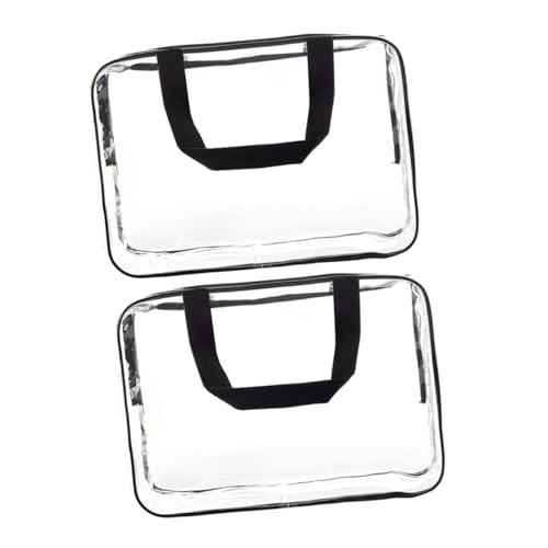 VICASKY 2 Stück wasserdichte Makeup Tasche aus Robustem PVC mit Handgriff Großer Öffnung Tragbar und Langlebig für Kosmetik Reise und Toilettenartikel Praktische Schminktasche für Frauen von VICASKY