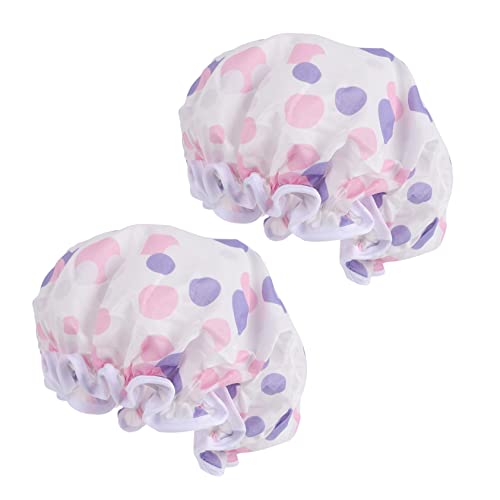 VICASKY 2 Stück wasserdichte duschhaube Satinhut Duschkappen Duschmütze Haarmütze dame duschhauben wasserdichte Badekappen Badehüte für Mädchen Damen Duschhauben Duschhüte Make-up-Hut Eva von VICASKY