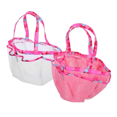 VICASKY 2 Stücke Mesh Duschkorb mit Großer Kapazität Langlebiger Schnell Trocknender Netz Badetuchkorb für Frauen Tragbar für Outdoor Fitness Reisen Schwimmen Strand Camping Badezimmer von VICASKY