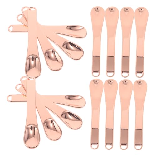 VICASKY 20 Stück Schönheitslöffel Gesichtscreme Löffel Hautpflege- Augencreme-Kosmetiklöffel Gesichtsmaskenlöffel Make-up-Cremeschaufel Hautpflegeschaufel Zinklegierung Roségold von VICASKY