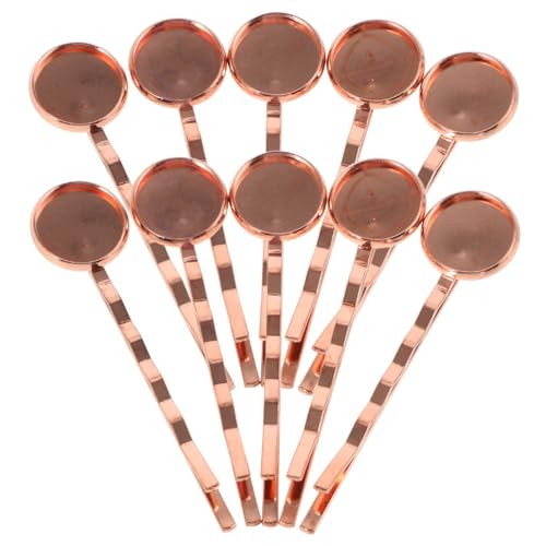 VICASKY 20 Stück Teiliges DIY Haarclip Roségold Runde Bezel haarspangen aus Kupfer mit Sicherem Rillenverschluss für Haarschmuck Bastelbedarf und Individuelle Haarclips von VICASKY