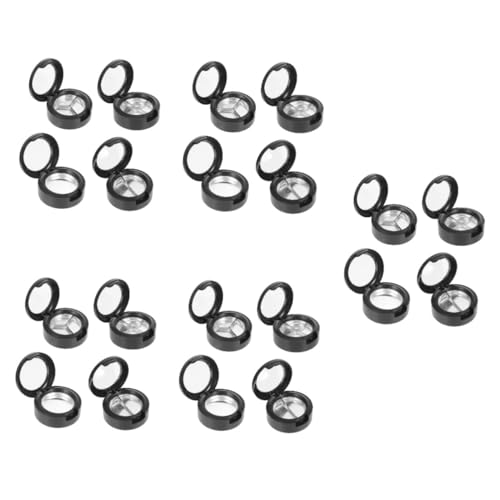 VICASKY 20 Stück Teiliges Transparentes Fächer Eyeshadow Nachfüllbare Kosmetikboxen mit Aluminium Pfännchen Kompakte Makeup Organizer für Lidschatten Lippenstift Blush DIY und Reise von VICASKY