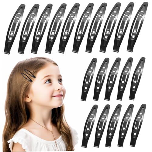 VICASKY 20 Stück dünne Haarspangen dein Haarspangen für Frauen mit Schnappverschluss Schnappclips für Haare Hallo Haarstyling-Clips schwarze Haarspangen Metall von VICASKY