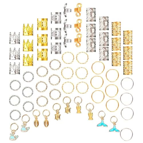 VICASKY 200 Stück Haarschmuck für Zöpfe Braid Ringe für Dreadlocks DIY Haaraccessoires für Leicht und Vielseitig für von VICASKY