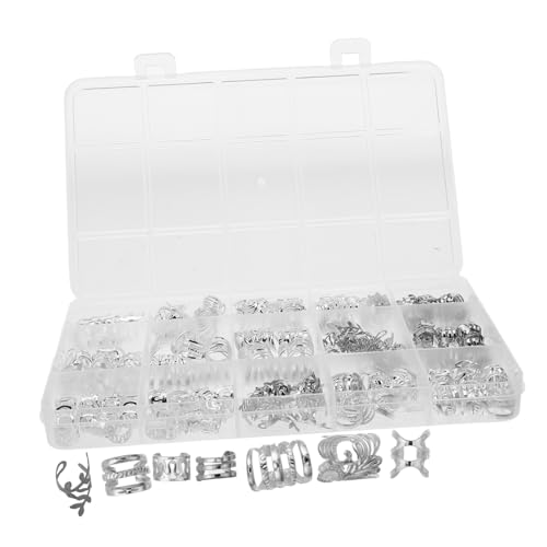 VICASKY 210 Stück Dread Geflochtene Haarknöpfe Geflochtener Schmuck Geflochtener Haarring Goldene Haarmanschetten Nordischer Schmuck Für Männer Silberne Haarperlen Bartperlen Silver Metall von VICASKY