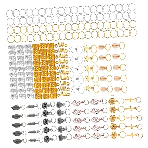 VICASKY 220 Stück Dreadlock Haaraccessoires Haarteil Ringe Vielseitige Haarschmuck Set für Festivals und Partys Einfache Handhabung Kreative Gestaltungsmöglichkeiten von VICASKY