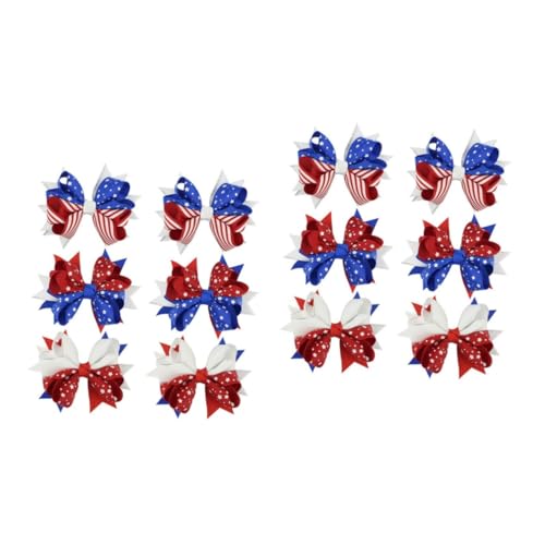 VICASKY 24 Stck. Teiliges Haarschleifen Haarspangen mit Stern und Flaggenmuster Bunte Schleifen Haarclips für Mädchen Geeignet für Unabhängigkeitstag Nationalfeiertag und Patriotische von VICASKY