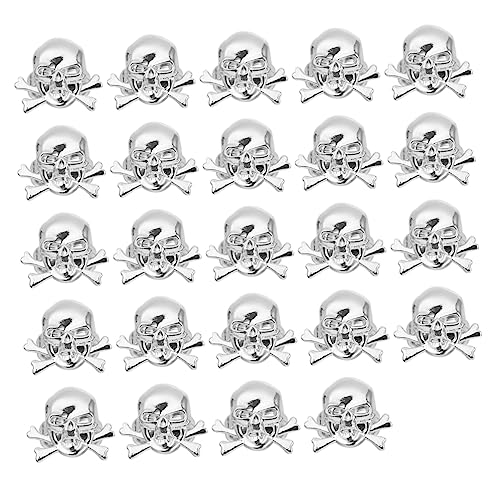 VICASKY 24 Stück Piraten Schädel Ringe für Halloween Party Zubehör Silber Spielzeuge für Piraten Themengeburtstage Kostümpartys und Halloween Feiern von VICASKY