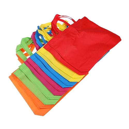 VICASKY 24 Stück Teiliges Wiederverwendbare Geschenktüten aus Robustem Vliesstoff Leichte Partytaschen Mischfarben Vielseitige Einkaufshandtaschen für Geburtstag Halloween und Kostümparty von VICASKY