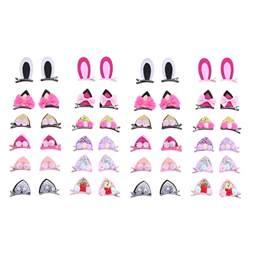 VICASKY 24stücke Junge Mädchen Haarclips Mit Niedlichem Hasenohren-design Zubehör Für Mädchenpartys Halloween Weihnachten Und Mehr Süße Haarschmuck Für Kleine Prinzessinnen von VICASKY