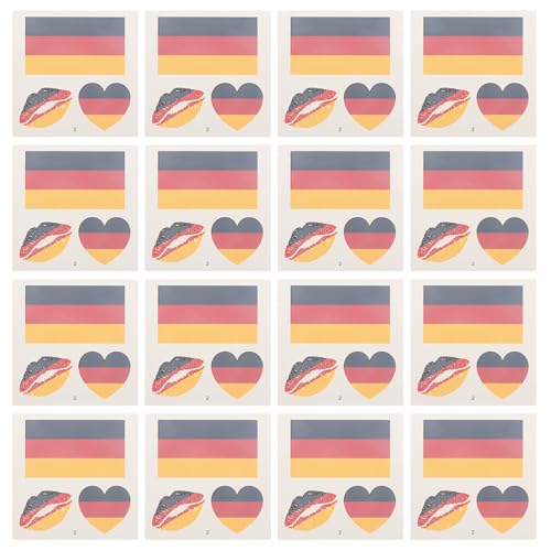 VICASKY 25 Blätter Nationalflagge Temporäre Tattoos Deutschland Aufkleber Italienische Aufkleber Wasserfeste Temporäre von VICASKY