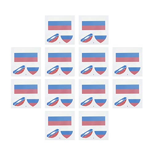 VICASKY 25 Blätter Nationalflagge Temporäre Tattoos RUSSLAND Aufkleber RUSSLAND Aufkleber Wasserfeste Temporäre von VICASKY