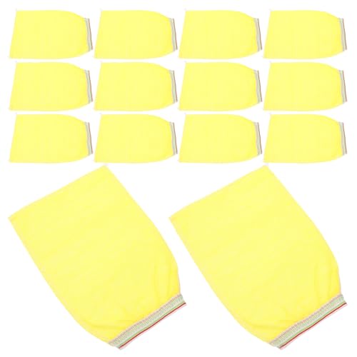 VICASKY 25 Stück Gelbe Peelinghandschuhe Großpackung – Körperpeeling-badehandschuhe Für Damen – Handschuhe Zum Und Massieren – Einweg-duschhandschuhe Für Den Haushalt von VICASKY