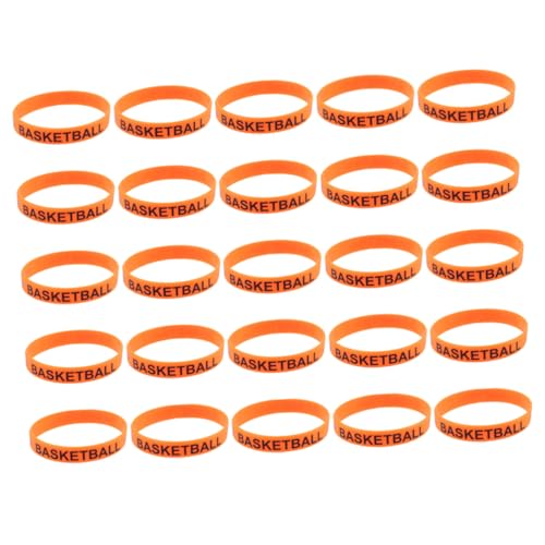 VICASKY 25 Stück Teiliges Basketball Armband aus Langlebigem Silikon Einfarbig Bedruckte Wrist Straps Unisex Einheitsgröße für Partyzubehör Karneval Geburtstag und Festival outfits von VICASKY