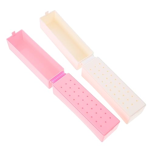 VICASKY 2Er-Box Schleifkopf Aufbewahrungsbox Blocknägel polieren steht klebrig Nagelschablonen Maniküre Zubehör Organizer Schleifkopf Halter Kopfboxen schleifen Kopfboxen polieren Weiß von VICASKY