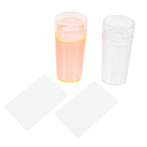 VICASKY 2sätze Nagelstempel Mit Schaber Für Maniküre Nagelkratzer Nail Art Stempel Nagelstempelsiegel Transparente Stempelplatte Für Nageldesign von VICASKY