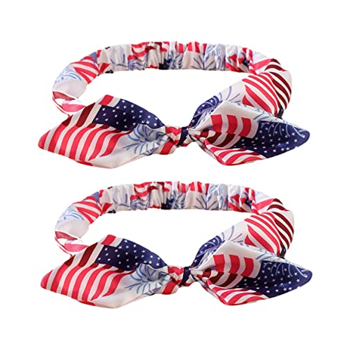 VICASKY 2St Stirnband mit amerikanischer Flagge Kopfschmuck Tag der Unabhängigkeit Patriotischer USA- baby haarschmuck baby hair accessories elastische Haargummis für Babys Yoga von VICASKY