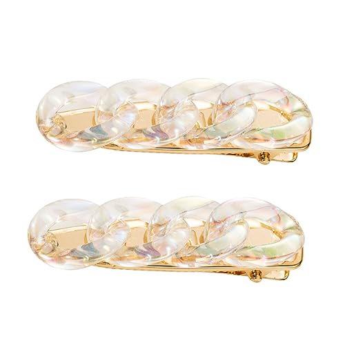 VICASKY 2stücke Acryl Kette Haar Clip Kreative Frauen Haar Tragen Chic Entenschnabel Clip Accessoires Für Mädchen Und Erwachsene von VICASKY